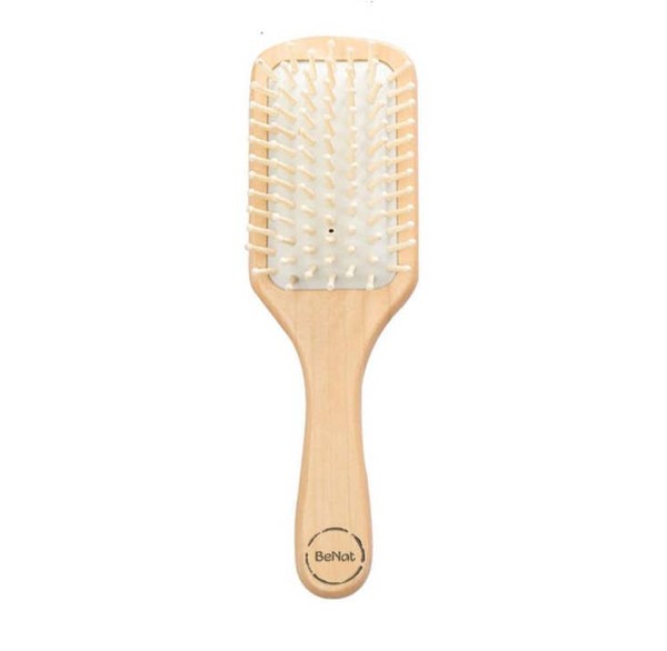 Natural Wooden Detangling Hair Brush  As shown One Size 