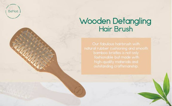 Natural Wooden Detangling Hair Brush    