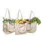 Reusable Organic Cotton Tote Mesh Bag w/6 Sleeves Shopping Bag   