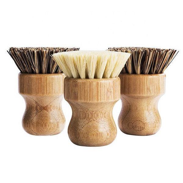 Bamboo Sisal Fiber Dish Brush - Three Mad Hatters Mercantile 