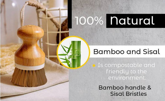 Bamboo Sisal Fiber Dish Brush Bamboo Dish Brush   