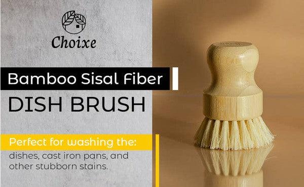 Bamboo Sisal Fiber Dish Brush - Three Mad Hatters Mercantile 