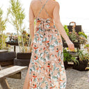 Tie Back Floral Maxi Dress