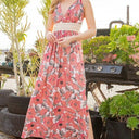 Tie Back Floral Maxi Dress