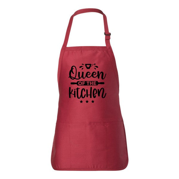 Queen Of The Kitchen Heart Apron Apron Red Adult 