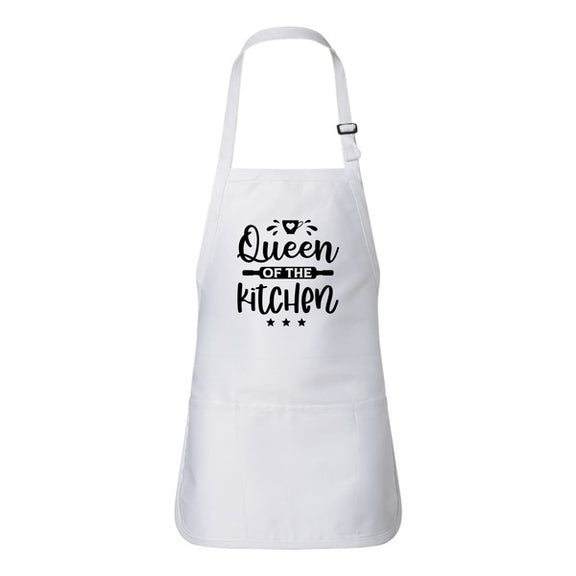 Queen Of The Kitchen Heart Apron Apron White Adult 