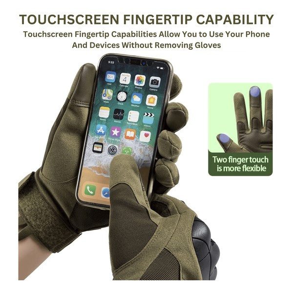 Airsoft Gloves w Touchscreen Fingertip Capability Tactical Gloves   