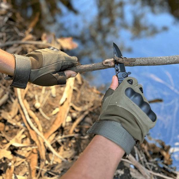 Tactical Military Fingerless Airsoft Gloves - Three Mad Hatters Mercantile 