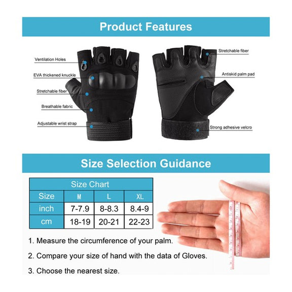 Tactical Military Fingerless Airsoft Gloves Fingerless Gloves   