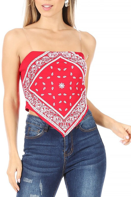 Paisley print, bandana top Bandana Top Red S 