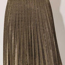 Lurex Fabric Pleated Midi Skirt