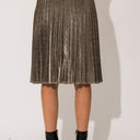 Lurex Fabric Pleated Midi Skirt