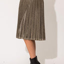 Lurex Fabric Pleated Midi Skirt