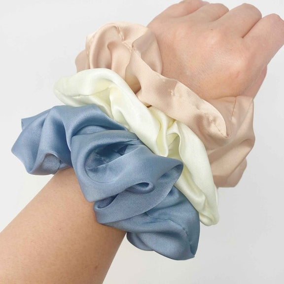 Soft And Full Satin Scrunch Set Of 3 Hair Scrunchy   