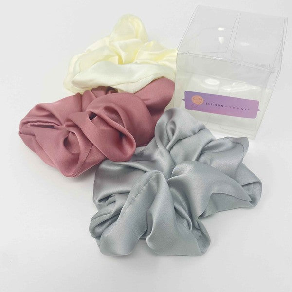 Soft And Full Satin Scrunch Set Of 3 Hair Scrunchy Sweet Dream OS 