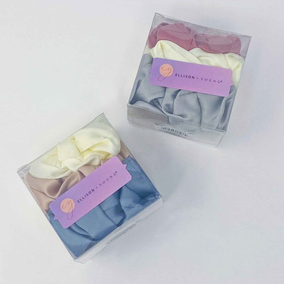 Soft And Full Satin Scrunch Set Of 3 Hair Scrunchy   