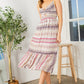 Tribal Print Tiered Dress Womens Midi Dress   