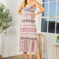 Tribal Print Tiered Dress Womens Midi Dress   