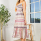 Tribal Print Tiered Dress Womens Midi Dress   