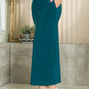 High Waist Jersey Skirt with Side Pockets