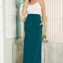 High Waist Jersey Skirt with Side Pockets