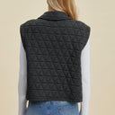 Double Take Pocketed Texture Snap Down Vest