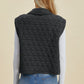 Double Take Pocketed Texture Snap Down Vest Snap Down Vest