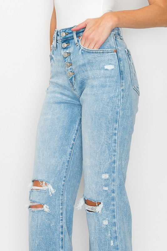 90's Vintage Stretch Wide Leg Jeans Flare Leg Jeans   