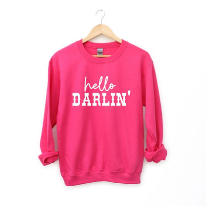 Hello Darlin Graphic Sweatshirt sweatshirt Raspberry Large 