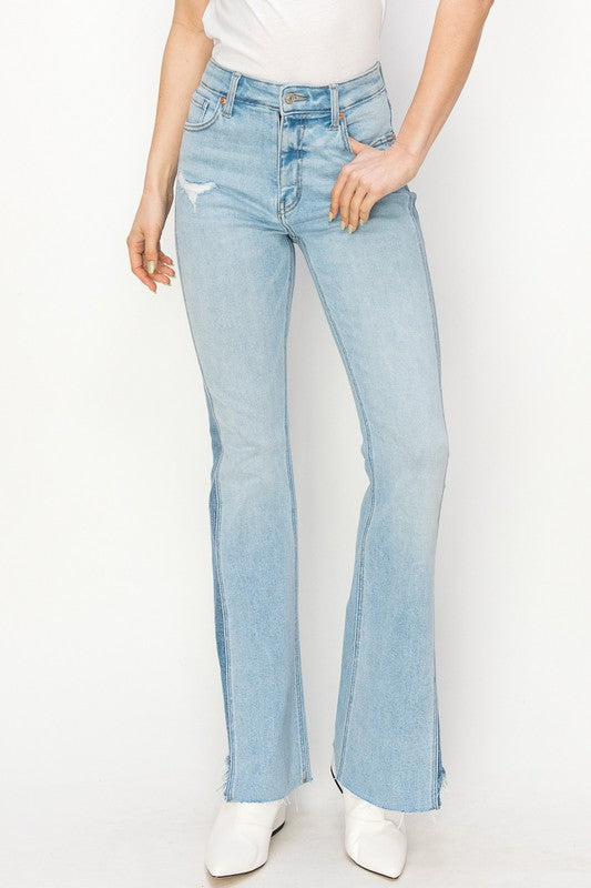 PLUS SIZE - HIGH RISE BOOT CUT COLOR PANEL DETAIL Boot Cut jeans   