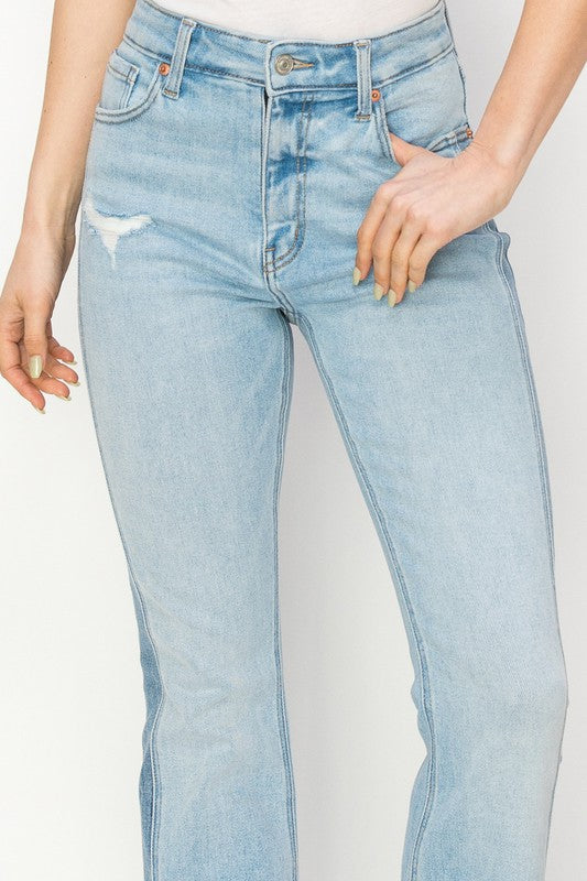 PLUS SIZE - HIGH RISE BOOT CUT COLOR PANEL DETAIL Boot Cut jeans   