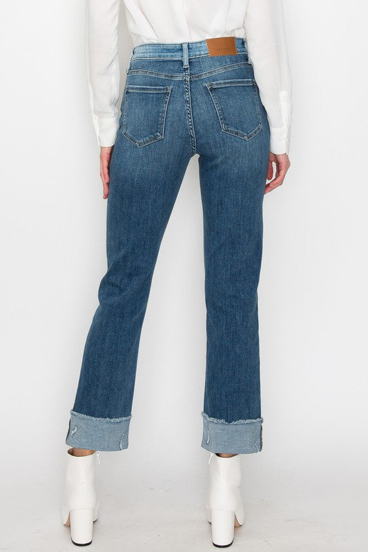 PLUS SIZE - HIGH RISE STRAIGHT JEANS Straight Leg Jean   