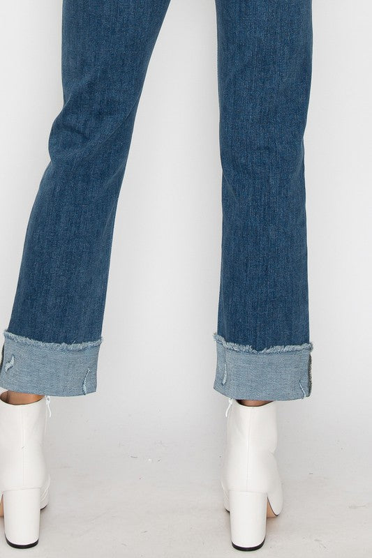 PLUS SIZE - HIGH RISE STRAIGHT JEANS Straight Leg Jean   