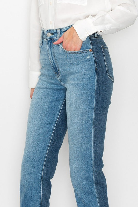 PLUS SIZE - HIGH RISE STRAIGHT JEANS Straight Leg Jean   