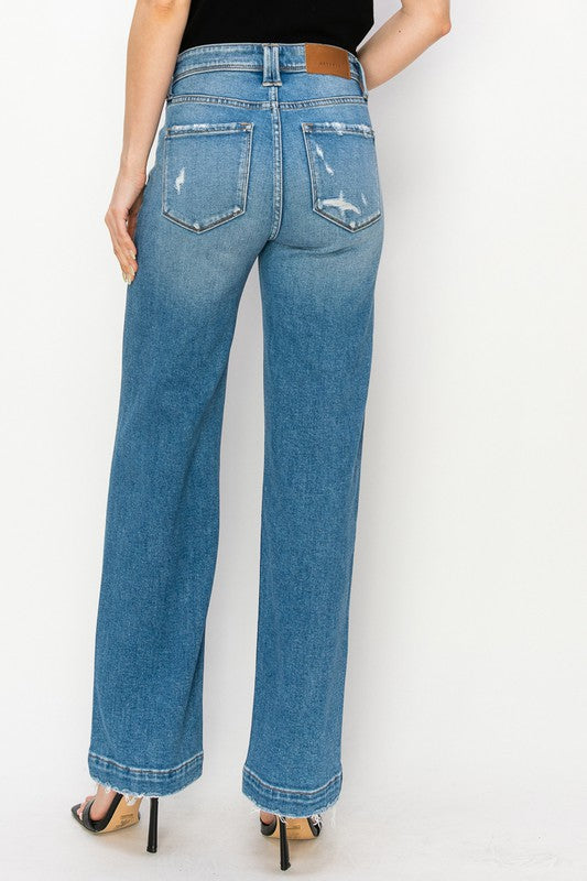 PLUS SIZE - HIGH RISE STRAIGHT LEG JEANS Straight Leg Jeans   