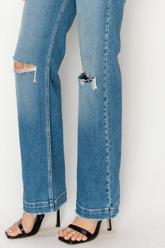 PLUS SIZE - HIGH RISE STRAIGHT LEG JEANS Straight Leg Jeans   