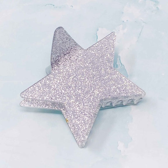 Dipped In Glitter Star Hair Claw Hair Claw Silver OS 