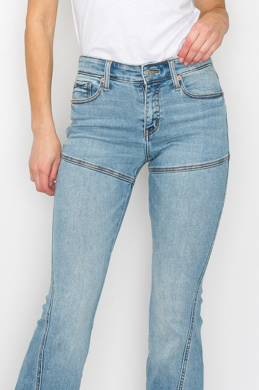 PLUS SIZE / HIGH RISE SKINNY FLARE Flare Leg Jeans   