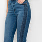 Raw Edge Rebel: High-Rise Slim Straight Jeans Straight Leg Jeans