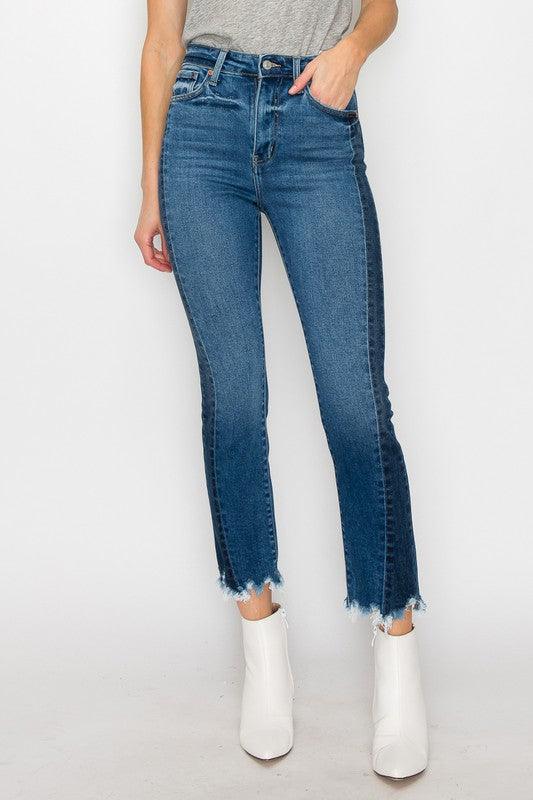 Edge Factor: High-Rise Slim Straight Jeans - Three Mad Hatters Mercantile 