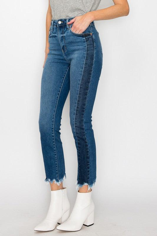 Edge Factor: High-Rise Slim Straight Jeans - Three Mad Hatters Mercantile 