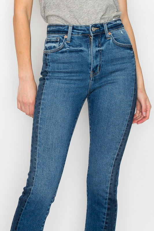 Raw Edge Rebel: High-Rise Slim Straight Jeans Straight Leg Jeans