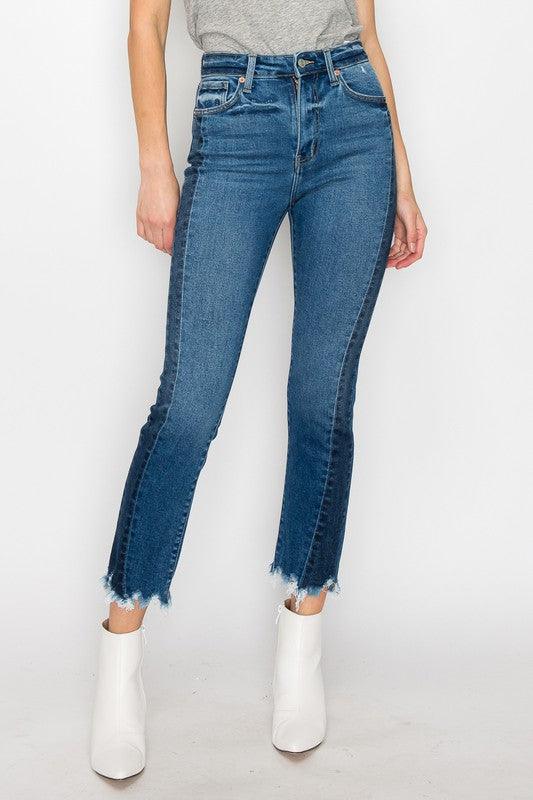 Edge Factor: High-Rise Slim Straight Jeans - Three Mad Hatters Mercantile 
