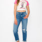 HIGH RISE TAPERED LEG Cropped Jeans   