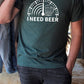 I Need Beer Crew Neck Graphic Tee Mens T-shirt Oxford Grey L 