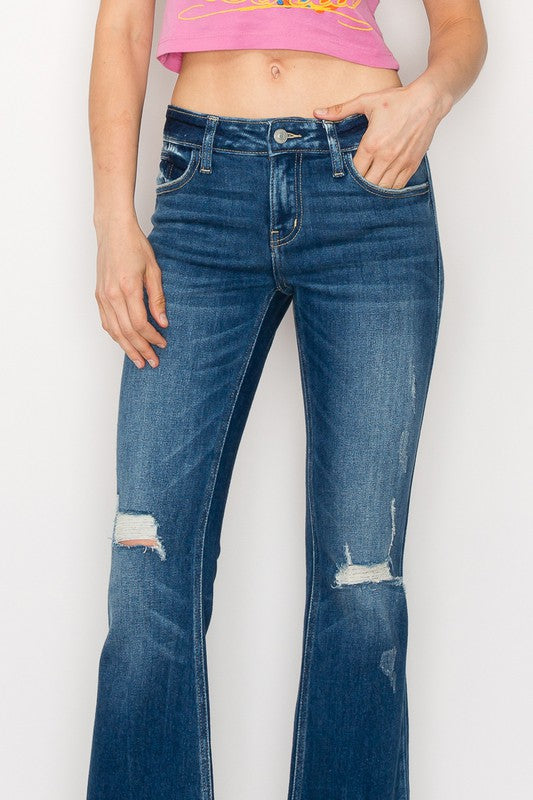 LOW RISE STRETCH VINTAGE FLARE JEANS Flare Leg Jeans   