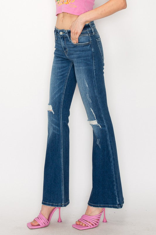 LOW RISE STRETCH VINTAGE FLARE JEANS Flare Leg Jeans   