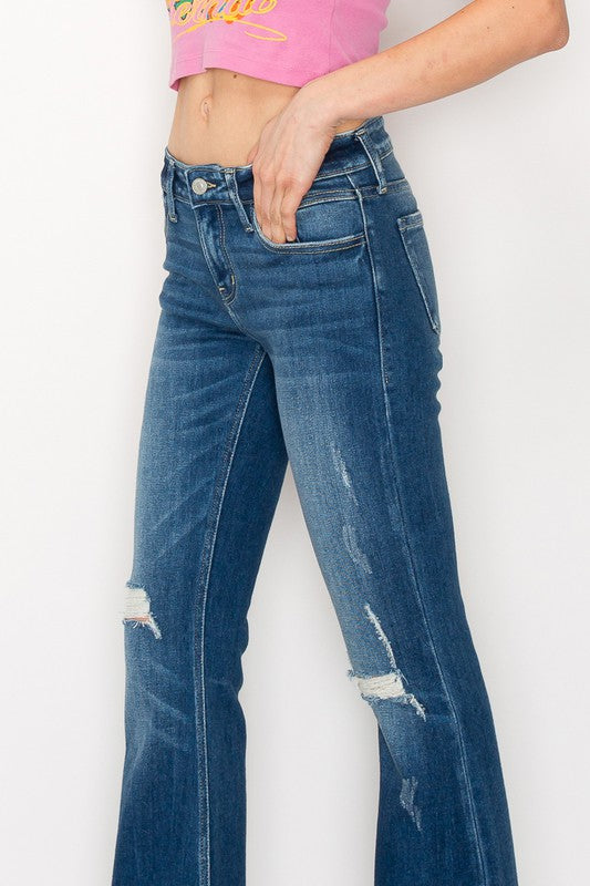 LOW RISE STRETCH VINTAGE FLARE JEANS Flare Leg Jeans   