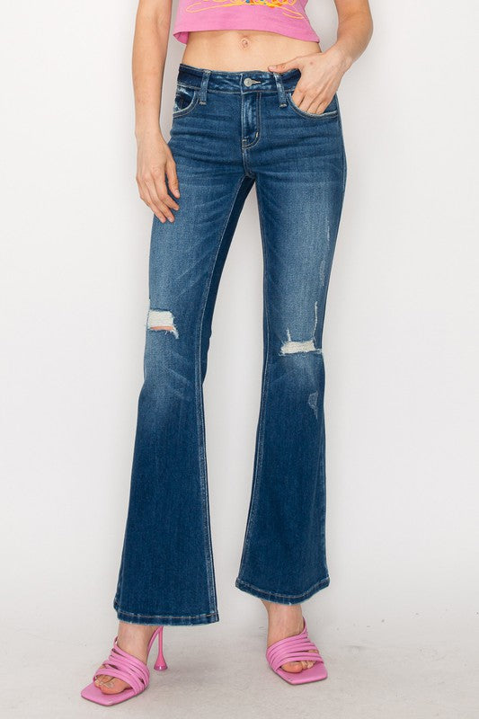 LOW RISE STRETCH VINTAGE FLARE JEANS Flare Leg Jeans   