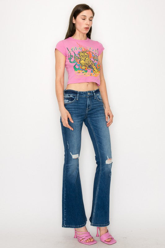 LOW RISE STRETCH VINTAGE FLARE JEANS Flare Leg Jeans   